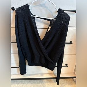 Jun & Ivy / Francesca’s Open-Back, Cross Sweater